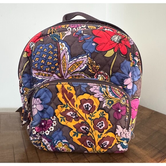 Vera Bradley Handbags - Vera Bradley Mini Backpack Floral Print Quilted Cotton Bookbag Travel Bag